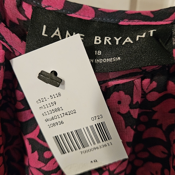 Lane Bryant 18/20 Semi-Sheer Pink Floral Scoop Neck Adjustable Strap Cami NWT - Picture 9 of 9